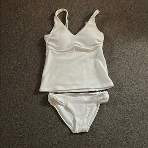 La Vie En Rose Cream Tankini Set Swimwear